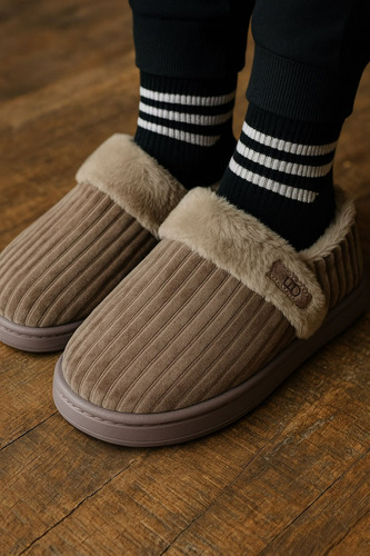 Pantufla Tipo Bota Hombre Chinela Invierno Grandes