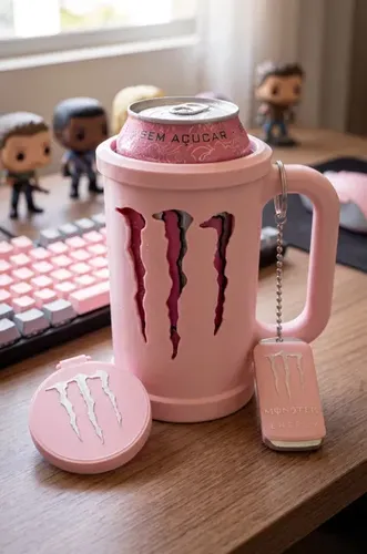 KitPortaLataCopoCanecaSuporteEnergéticoMonster
