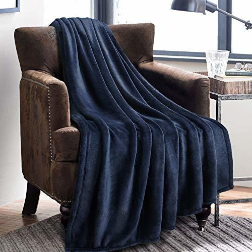 Manta Para Sillon Franela 60x80 Pulgadas Color Azul Marino