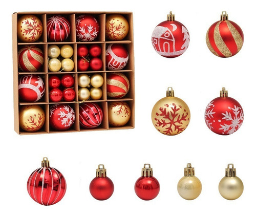 Kit De Esferas Y Adornos Navideños, 40 Piezas, Azul