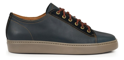 Zapatilla Hombre Cuero Sneaker Urbana Casual Briganti Goma