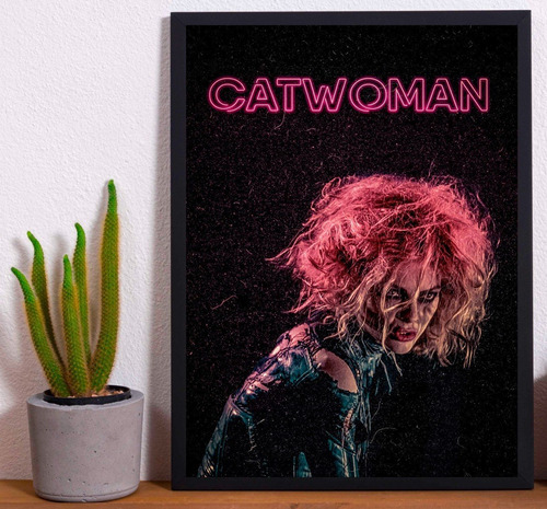 Cuadro Marco Negro Poster 33x48cm Catwoman Gatubela Batman