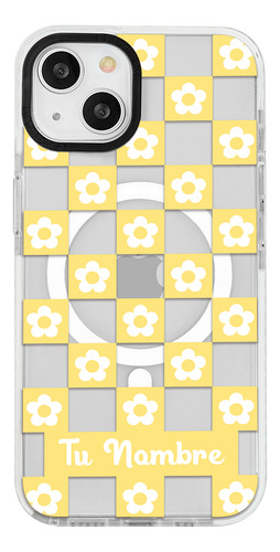Funda Para iPhone Magsafe Para Mujer Nombre Flores Cuadros