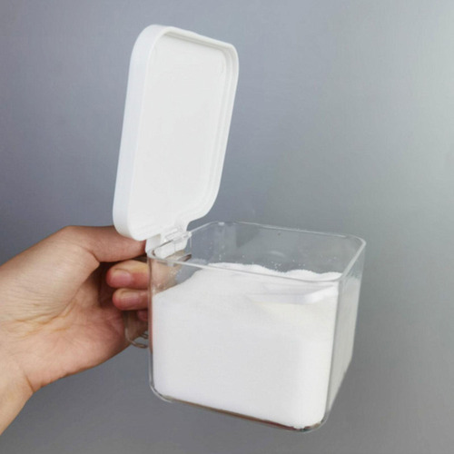 6 Contenedor De Condimentos Con Tapa De Cucharas A Prueba De