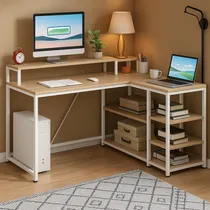 Comprar Escritorio Mesa Computadora Pc Oficina Esquinero Muebles Web Blanco\u002Fmadera