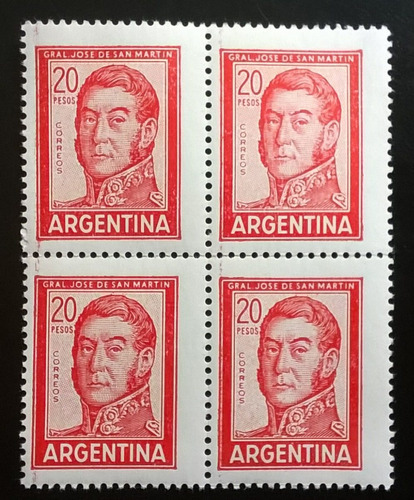 Argentina, Cuadro Gj 1310 S Martín 20p Tipogr Fn Mint L11712