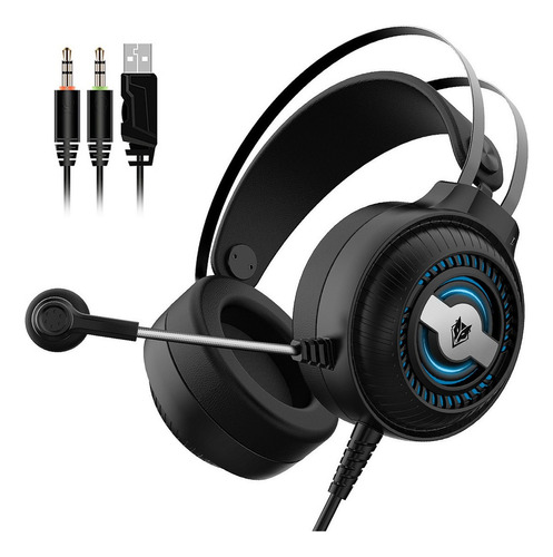 Auriculares Gamer N1 Pro Negro Con Luz Led C