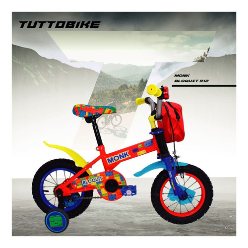 Imagen 8 de 8 de Bicicleta Para Niños Bloquit Rodada 12 1 Velocidad Monk