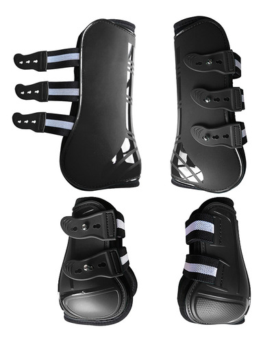 Imagen 1 de 10 de Caballo Campana Botas Piernas Delantero + Trasero Negro Xl