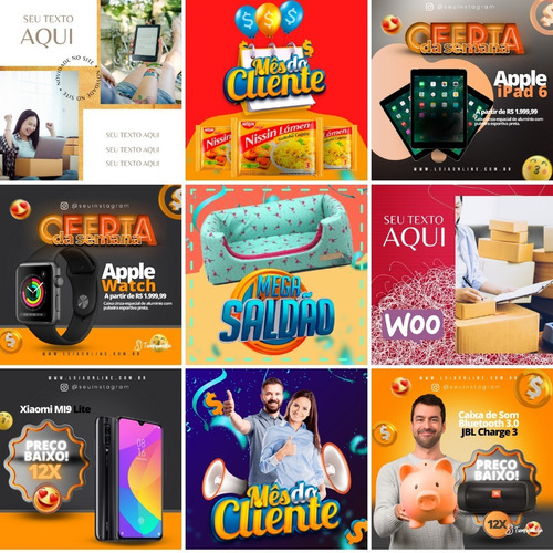 Pack E-commerce - 42 Templates Editaveis Para Canva