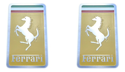 2 Emblemas Decorativos Premium Badge Aço Inox Ferrari Italy