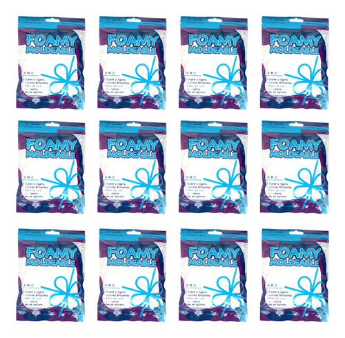 Foamy Moldeable Paquete Con 12 Piezas 50grm Cada Uno Blanco