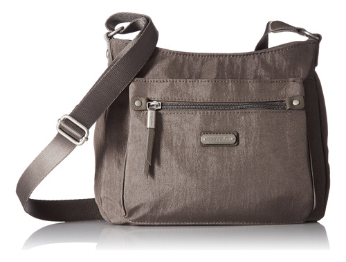 Baggallini Uptown Bagg Con Pulsera De Telefono Rfid, Gris, T