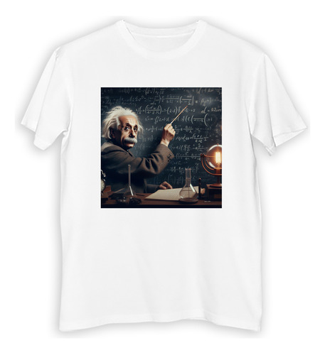 Remera Niño Einstein Enseñando Genio Cientifico