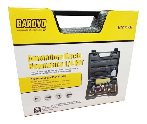 Amoladora Recta Neumatica Barovo Kit 10pz Matriceria Torno