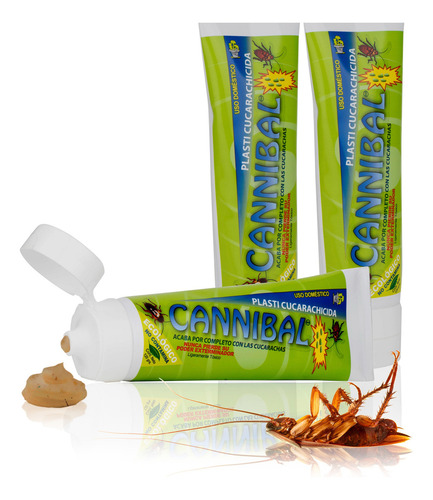 3pz Veneno Mata Cucaracha Cannibal No Toxico Exterminador Tu