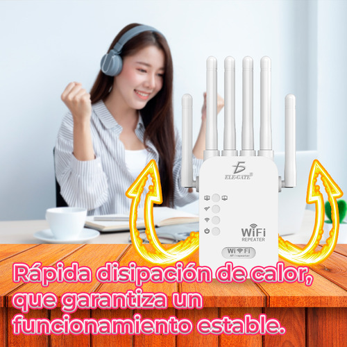 Repetidor Extensor Router Wifi 1200 Mbps 6 Antenas 2.4 Ghz