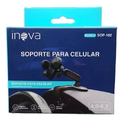 Soporte De Celular Torpedo Para Auto 360° Inova Sop-102 Color Negro