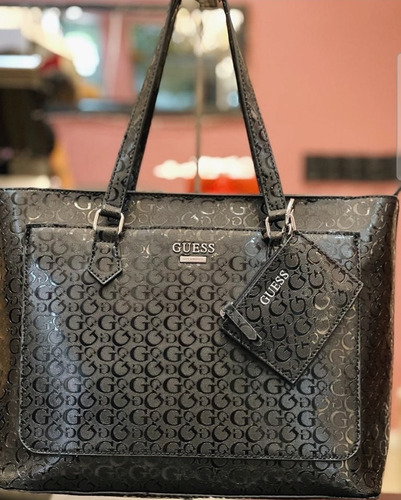 Cartera Guess Original Negra Charol