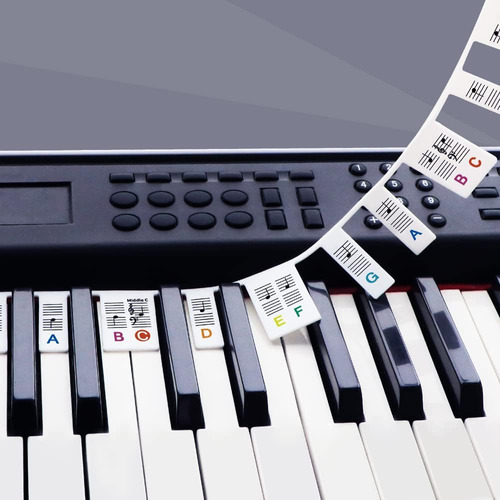 Teclado De Piano Extraíble Etiquetas De Notas Para 88 Teclas