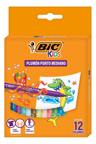 Plumones BIC Kids Evolution Ultra Lavable 12 Colores