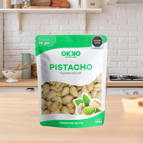 Pistache Tostado Premier Botana 100g Con Sal Okko Snack