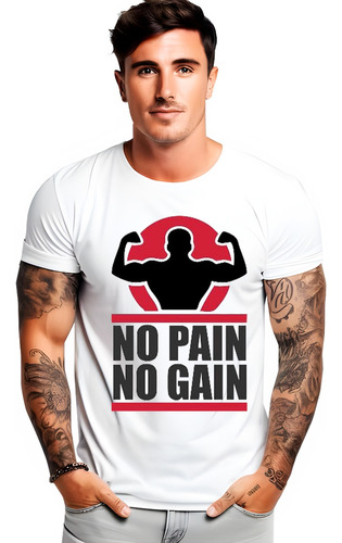 Playera Gym Gimnasio Diseño 10 No Pain No Gain Beloma