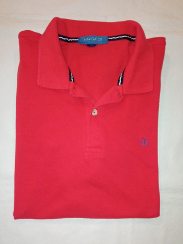 Chomba Remera Hombre Roja Navigator M Pique Manga Corta 