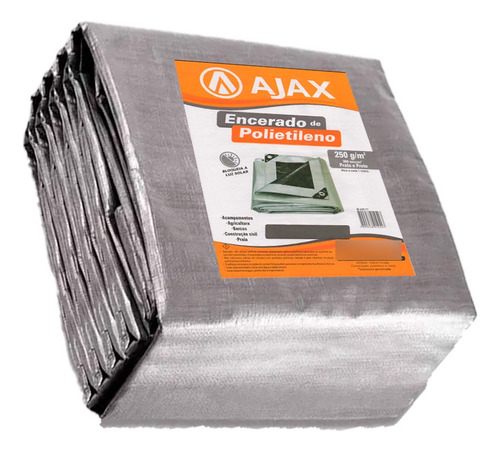 Lona Encerado Polietileno 4x4 Prata 300 Micras Blackout Ajax