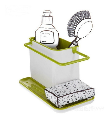 Imagen 2 de 3 de Organizador Bacha Cocina Esponja Cepillo Detergente Oferta