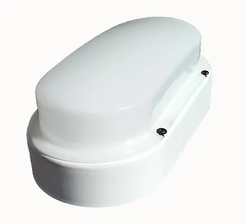 Aplique Tortuga Oval Blanco Exterior Apto Led Deco Moderno