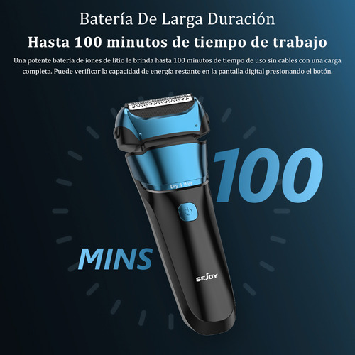 Sejoy Rasuradoras De Barba Eléctrica Recargable Para Hombre Color Azul 100/240V