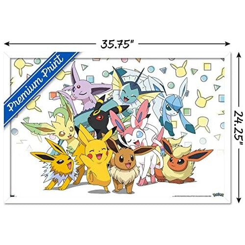 Póster De Pared De Pikachu, Eevee Y Sus Evoluciones,...