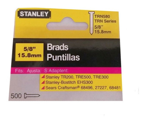 Clavo Stanley 5/8 Para Engrapadora Tr200 Caja 500 Pzas