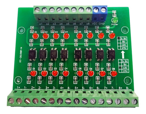 Modulo Optoacoplador 12v A 3.3v Pnp 8 Canales Aislamiento