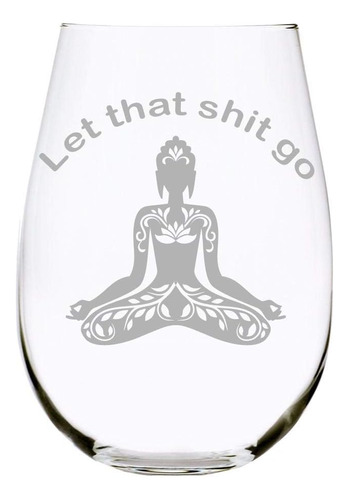C M Personal Gifts Buddha Engraved Stemless Wine Glass Pack