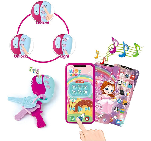 Set De 17 Pcs Belleza Cartera Y Accesorios Luces Y Sonidos