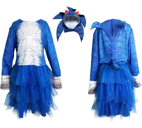 Disfraz Cosplay Ropa De Sonic Para Niña Cosplay De Erizo