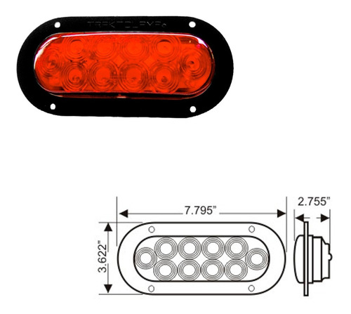 Plafon Sellado Oval C/seguro 10 Led Fijo