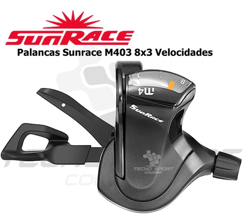 Imagen 3 de 7 de Shifter Sunrace M403 Palanca Cambio 3x 8 Veloc Bicicleta Mtb