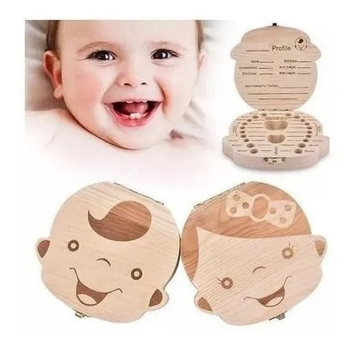 Estojo Infantil Porta Dente De Leite Madeira Menina Menino