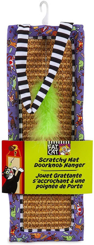 Fat Cat Scratchy Mat Doorknob Hanger For Cats With Catnip