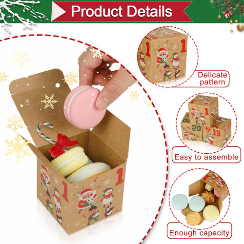 24 Cajas Calendario De Adviento Navidad 2024 Para Llenar