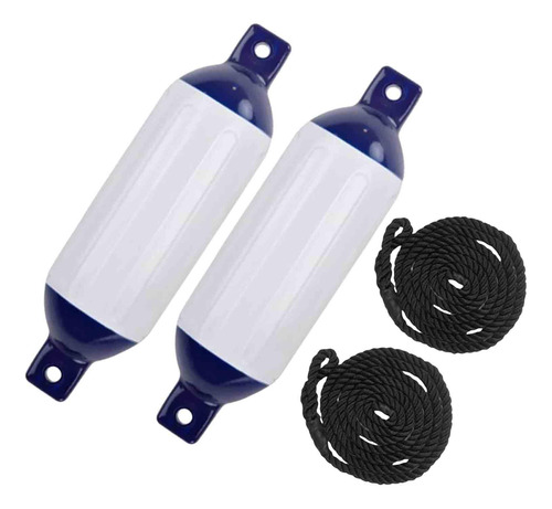 2 Uds Guardabarros Para Barcos Parachoques Cuerda G1 Negra