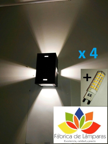 Pack X 4 Difusor Cuadri-direccional  + 4 Lamp. G9  Led 6w 