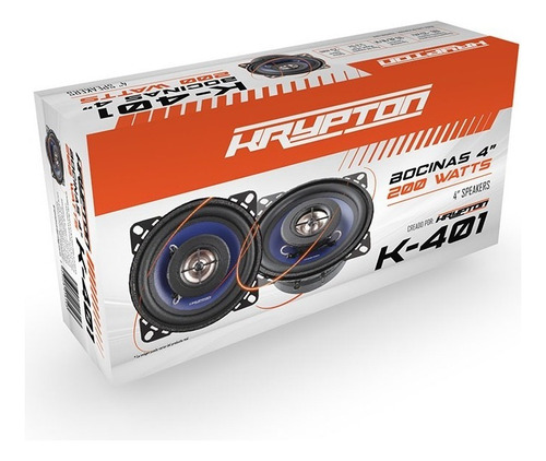 Bocina Krypton 4 Pulgadas Altavoces Sensibilidad 90 Db Color Negro