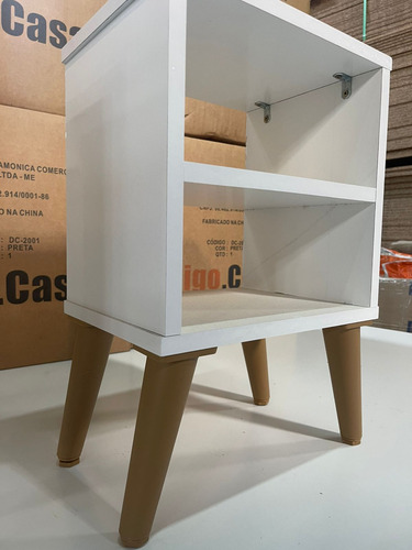 Kit 2 Mesas De Cabeceira Nicho Quarto Pés Retrô Reguláveis