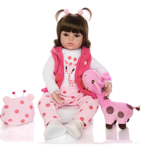 Muñeca Reborn Tamaño Real De Peluche Con Jirafa + Chupon