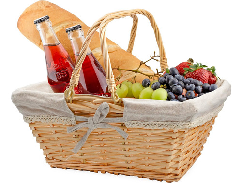 Cornucopia Brands - Cesta De Mimbre Rectangular Con Asas (n
