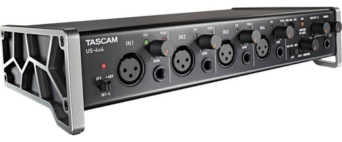 Placa de som Tascam Us 4x4 Interface USB Midi de 4 canais, cor preta